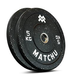 Foto van Matchu sports hi-temp bumper plate 5 kg - 2 stuks - zwart - rubber