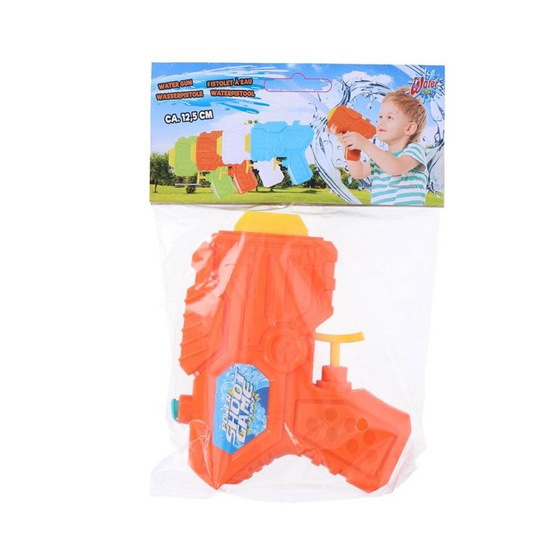 Foto van 1x mini waterpistolen/waterpistool oranje van 12 cm kinderspeelgoed - waterpistolen