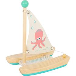 Foto van Small foot catamaran octopus junior 19 cm hout/textiel naturel