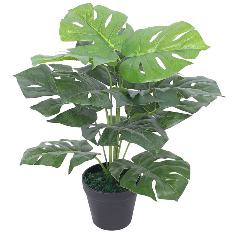 Foto van Vidaxl kunstplant met pot monstera 45 cm groen