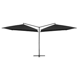 Foto van Vidaxl parasol dubbel met stalen paal 250x250 cm zwart