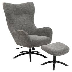 Foto van Talgy fauteuil relaxfauteuil met kruk antraciet.