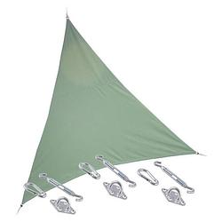 Foto van Premium kwaliteit schaduwdoek/zonnescherm shae driehoek groen 3 x 3 x 3 meter met ophanghaken - schaduwdoeken