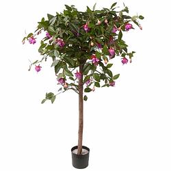 Foto van Kunstplant fuchsia plant op stam 90 cm - kunstplanten