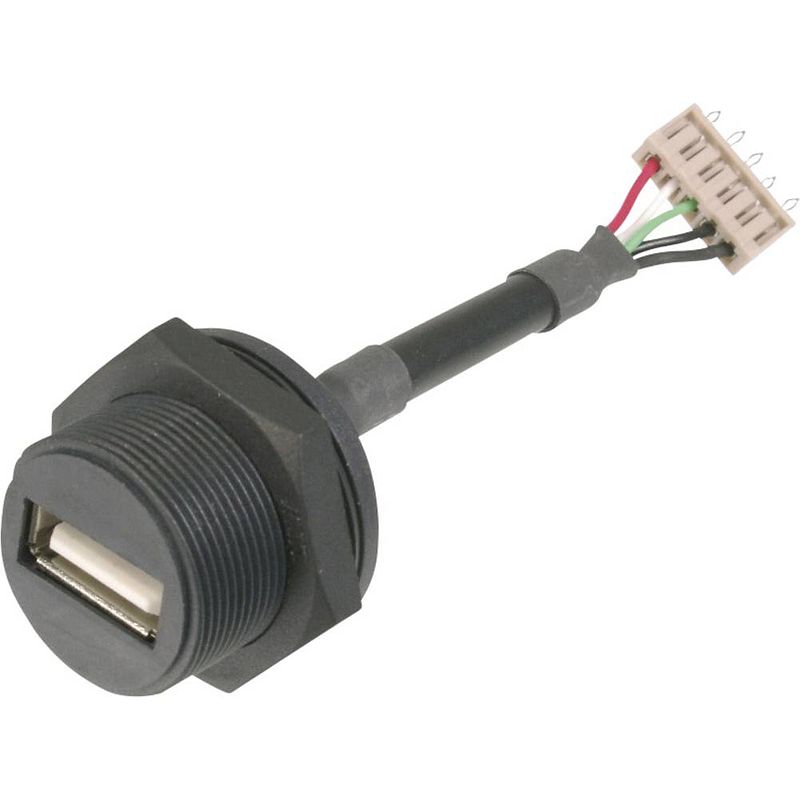 Foto van Usb-stekkeraansluiting 2.0 - ip67 bus, inbouw tc-a-usb-apfs-203 usb a-bus naar 5-polige stekker 1586508 tru components 1 stuk(s)