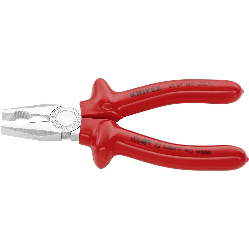 Foto van Knipex 03 07 180 vde combinatietang 180 mm din iso 5746, din en 60900