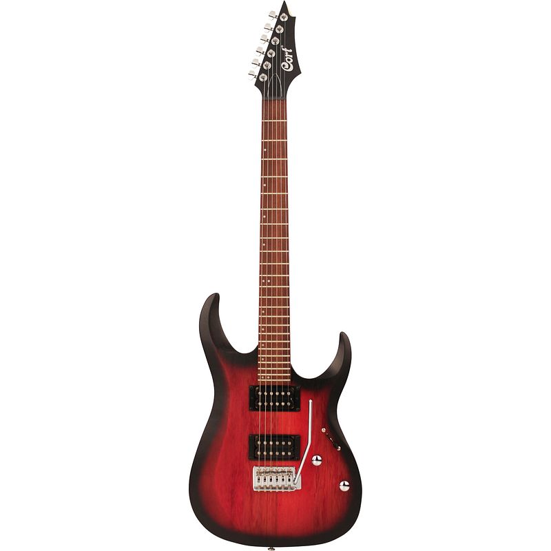 Foto van Cort x-100 open pore black cherry burst elektrische gitaar
