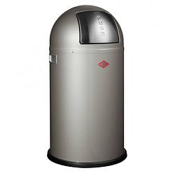 Foto van Wesco pushboy prullenbak - 50 l - zilver