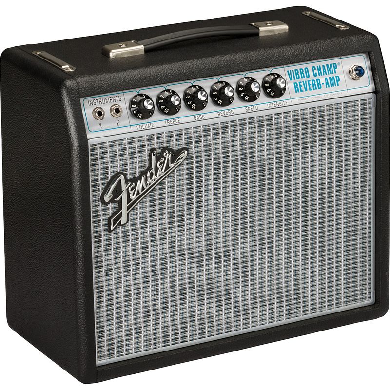 Foto van Fender vintage modified '68 custom vibro champ reverb 5w 1x10 inch buizen gitaarversterker combo