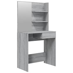 Foto van Vidaxl kaptafel met spiegel 74,5x40x141 cm grijs sonoma eikenkleurig