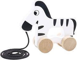 Foto van Tooky toy zebra houten trekfiguur 18 maanden zwart/wit