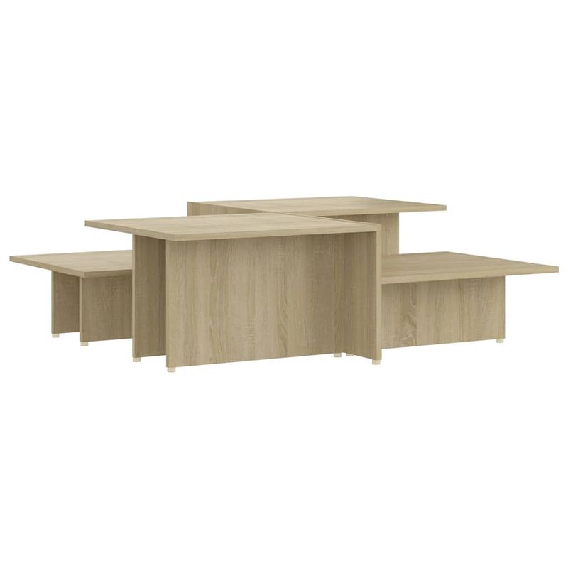 Foto van The living store salontafels 2 st 111-5x50x33 cm bewerkt hout sonoma eikenkleur - tafel