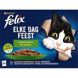 Foto van Felix® elke dag feest groente selectie in gelei kattenvoer 12 x 85g bij jumbo