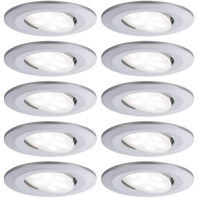 Foto van Paulmann calla led-inbouwlamp voor badkamer set van 10 stuks 65 w ip65 chroom (mat)