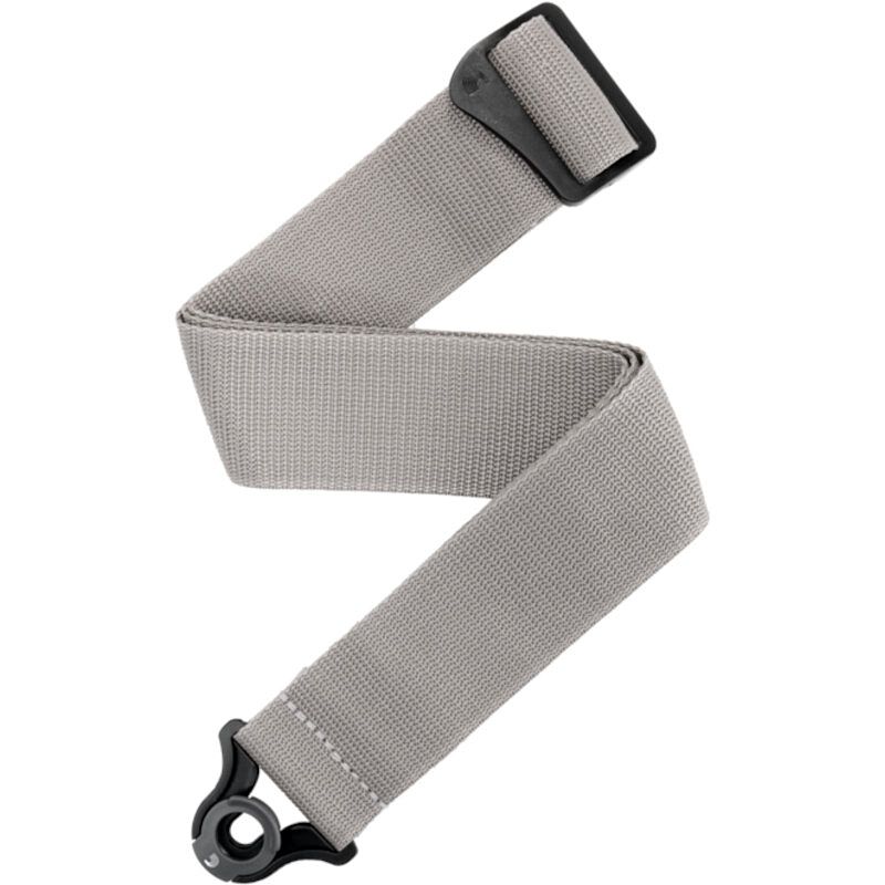 Foto van D'saddario auto lock polypro guitar strap silver gitaarband met ingebouwde strap locks