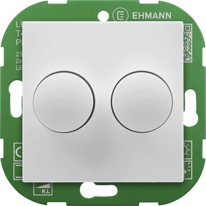 Foto van Ehmann 4295x0700 draaidimmer geschikt voor lampen: led-lamp, gloeilamp, halogeenlamp wit (ral 9016)