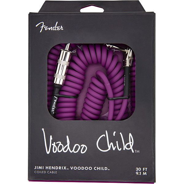 Foto van Fender jimi hendrix voodoo child coiled cable purple 9.1 m