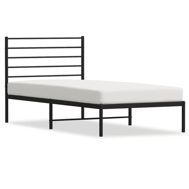 Foto van The living store bedframe klassiek - metaal - 207x112x90 cm - zwart - geen matras inbegrepen