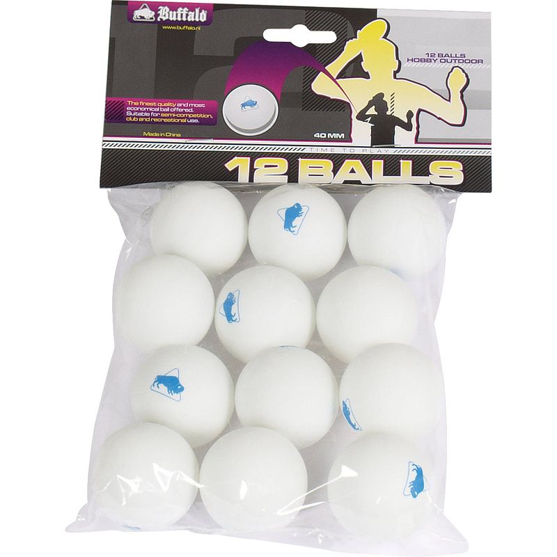 Foto van Tafeltennisballen buffalo hobby outdoor 12st.