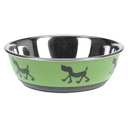 Foto van Dogs collection hondenvoer- en drinkbak ema 17 cm 0,5 liter rvs groen