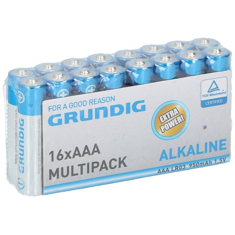 Foto van 16x grundig aaa batterijen alkaline 1.5 volt - voordeelpak