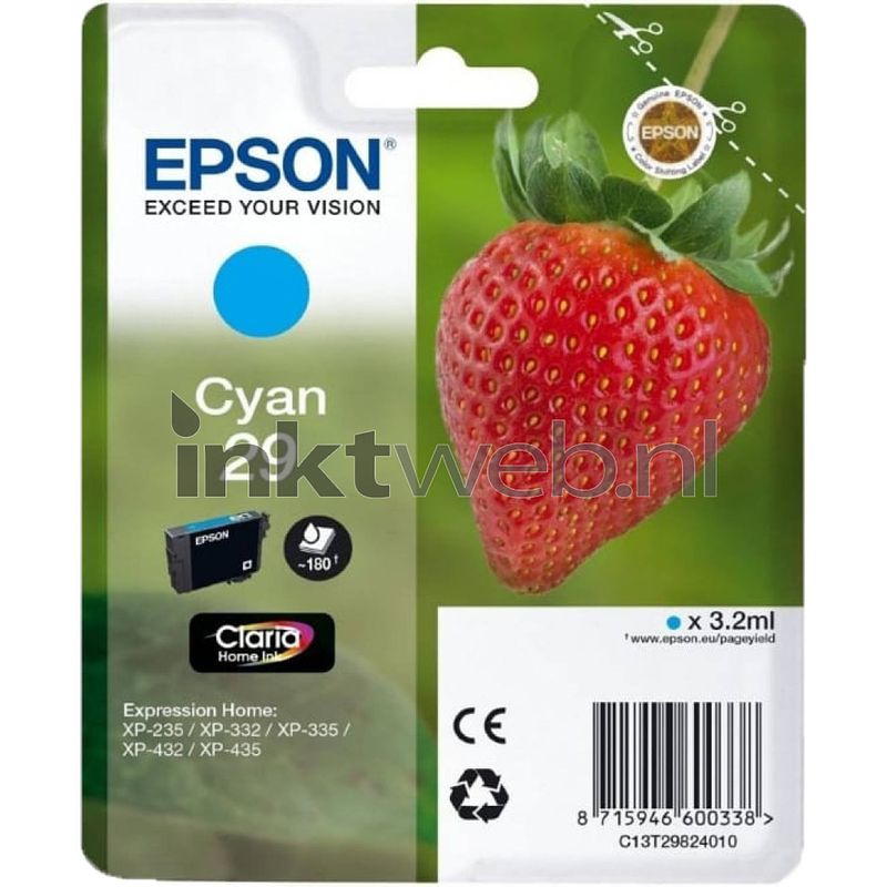 Foto van Epson 29 cyaan cartridge