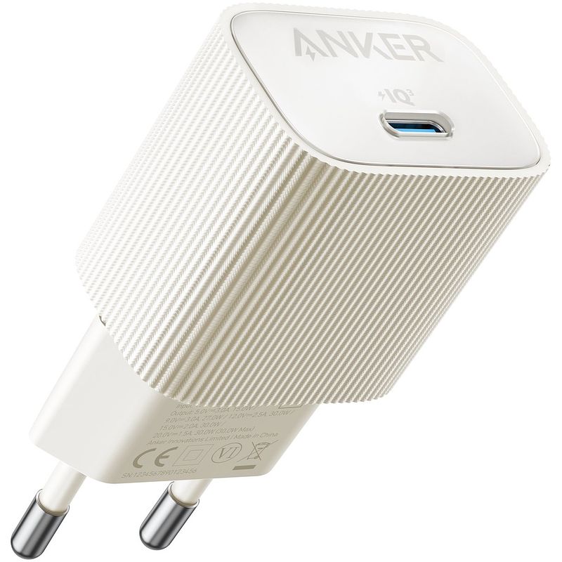 Foto van Anker nano usb-c wall charger (30w) powerbank wit