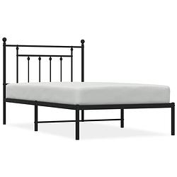 Foto van The living store bedframe classic zwart - 196 x 105 x 97 cm - robuust metalen constructie