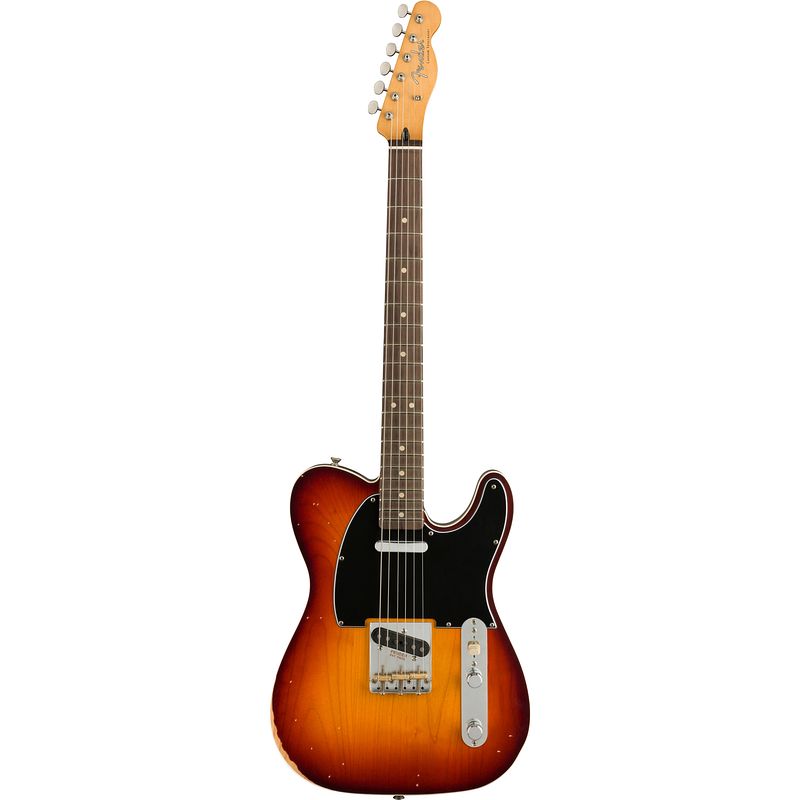 Foto van Fender jason isbell custom telecaster 3-color chocolate burst rw elektrische gitaar met gigbag