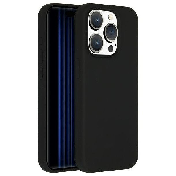 Foto van Accezz liquid silicone backcover met magsafe iphone 15 pro telefoonhoesje zwart