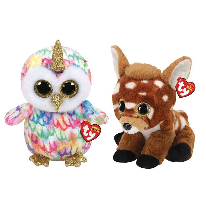 Foto van Ty - knuffel - beanie buddy - enchanted owl & buckley deer