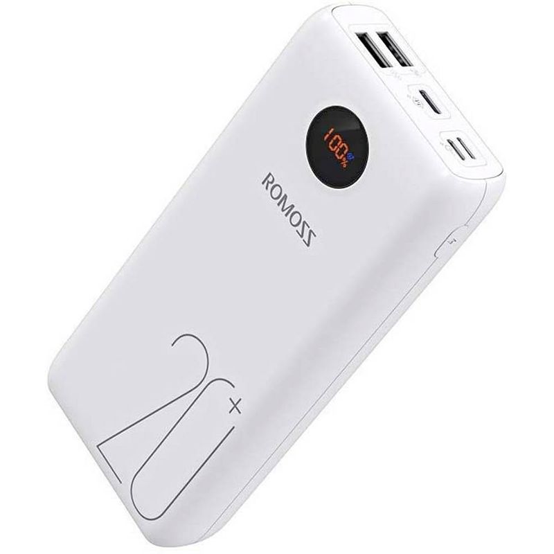 Foto van Romoss sw20 pro powerbank 20000 mah quick charge li-ion zwart statusweergave