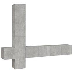 Foto van The living store televisiemeubelset - betongrijs - 80 x 30 x 30 cm - 30.5 x 30 x 90 cm - 30.5 x 30 x 30 cm - bewerkt