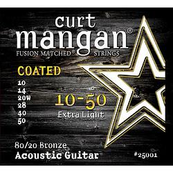 Foto van Curt mangan 80/20 bronze coated 10-50 snarenset voor staalsnarige akoestische gitaar