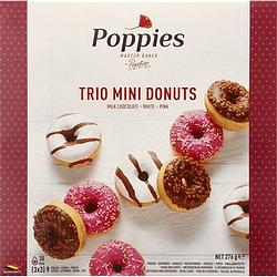 Foto van Poppies trio mini donuts 9 stuks 250g bij jumbo
