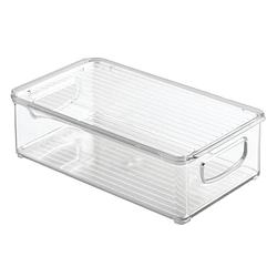 Foto van Idesign - opbergbox met deksel, 15.2 x 25.4 x 7.6 cm, stapelbaar, kunststof, transparant - idesign kitchen binz