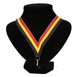 Foto van Medaille lint zwart/geel/rood - verkleedattributen