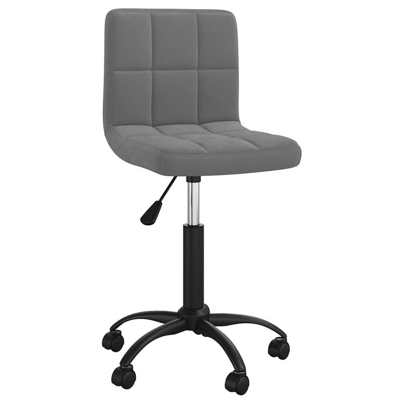 Foto van The living store eetkamerstoelen - donkergrijs fluweel - 40 x 47 x (76-87.5) cm - 360 graden draaibaar