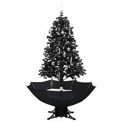 Foto van Vidaxl kerstboom sneeuwend met paraplubasis 170 cm pvc zwart