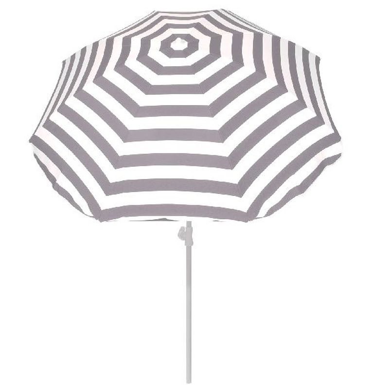 Foto van Summertime parasol grijs / wit 180 cm