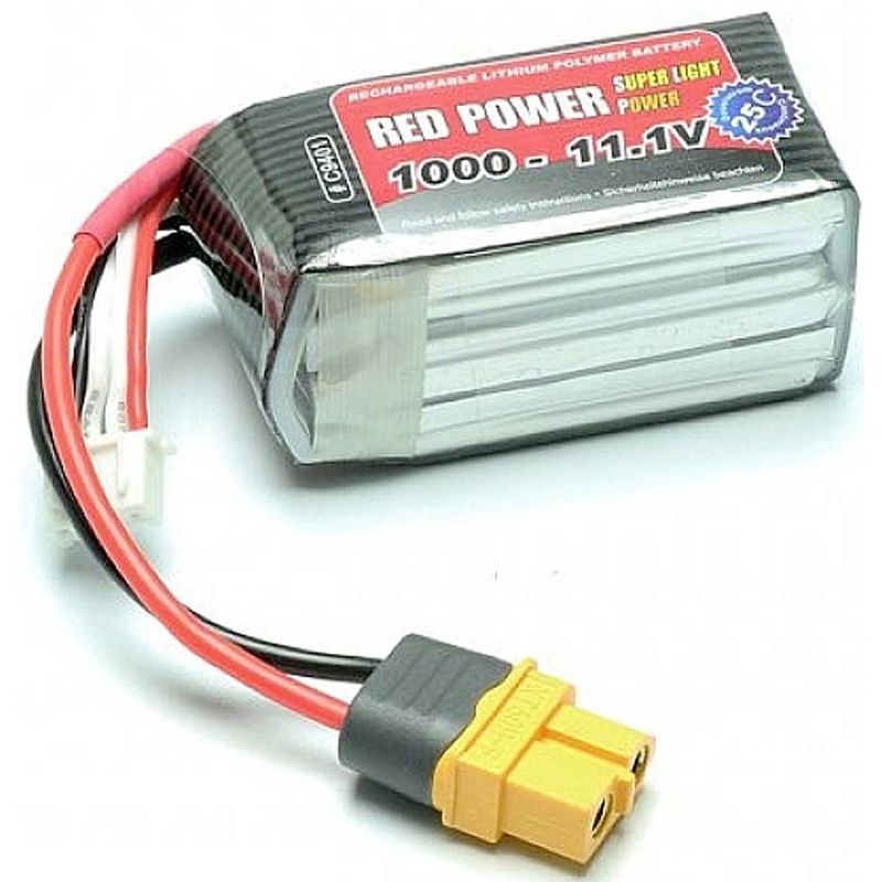 Foto van Red power lipo accupack 11.1 v 1000 mah aantal cellen: 3 25 c softcase bec-bus