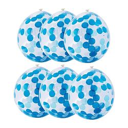 Foto van Ballon confetti - blauw/wit - set van 6