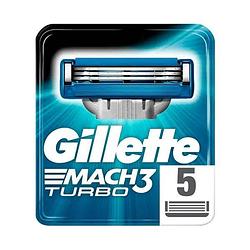 Foto van Gillette scheermesjes mach3 turbo - 5 stuks