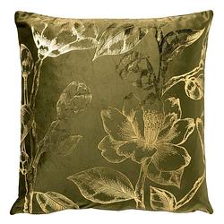 Foto van Dutch decor - avery - sierkussen velvet military olive 30x50 cm - groen