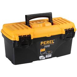 Foto van Perel gereedschapskoffer 41 x 20,9 x 19,5 cm zwart/oranje
