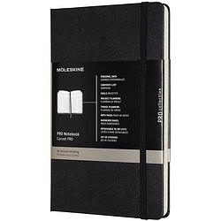 Foto van Moleskine notitieboek professional, ft 21,59 x 27,94 cm, gelijnd, harde cover, 189 blad, zwart
