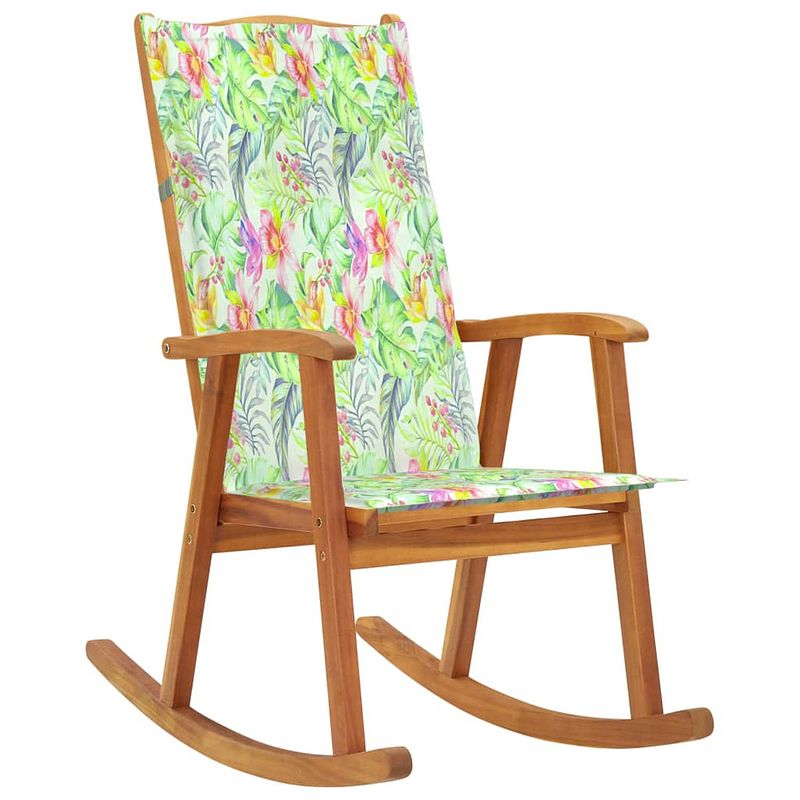 Foto van Vidaxl schommelstoel met kussens massief acaciahout