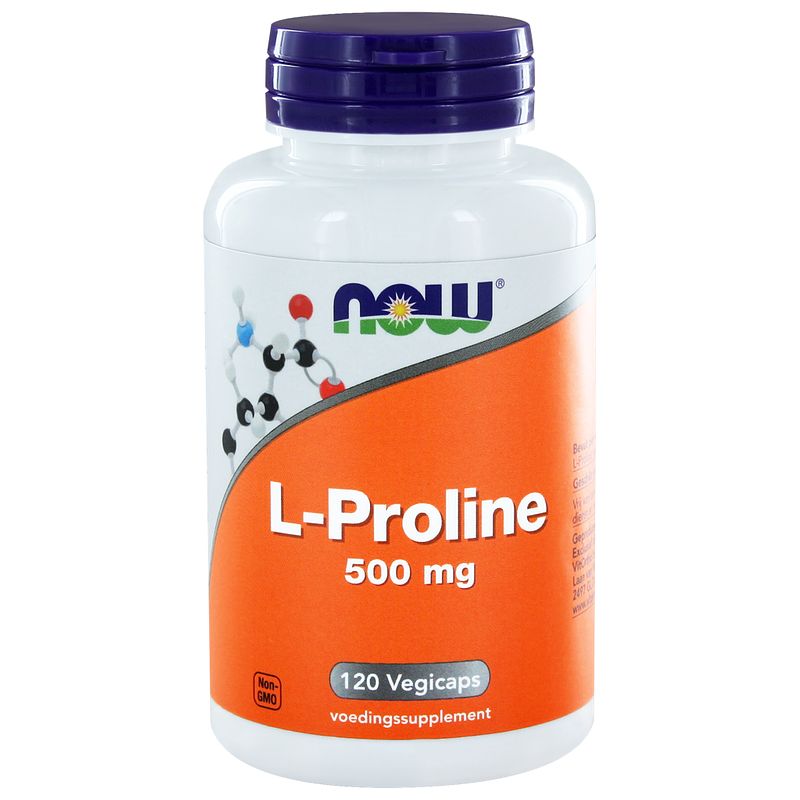 Foto van Now l-proline 500mg capsules