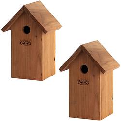 Foto van 2x vogelhuisjes/nestkastjes pimpelmees 25.7 cm - vogelhuisjes