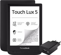 Foto van Pocketbook touch lux 5 ink + xtrememac oplader met usb a poort 12w zwart